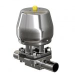Aseptic diaphragm valve with actuator